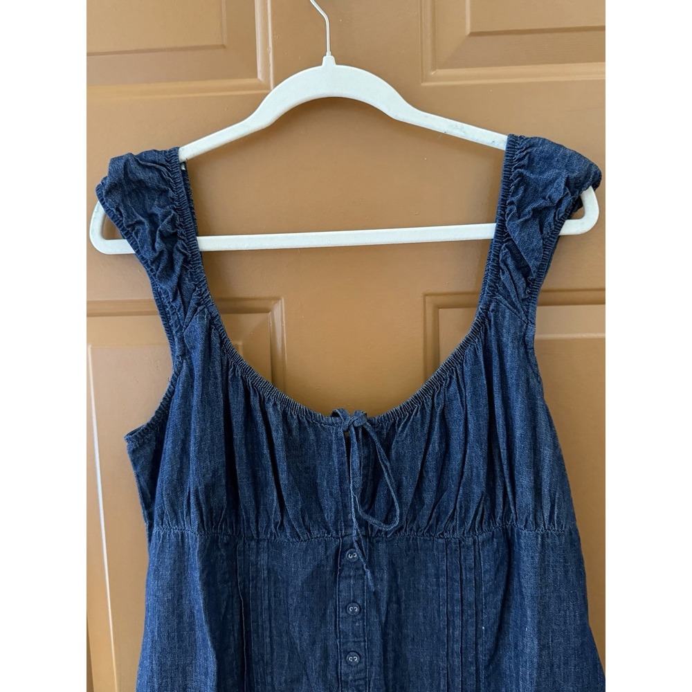 Wild Fable Women's Dark Blue Denim Cap Sleeve Mini A-Line Dress Size M NWT - Picture 3 of 7